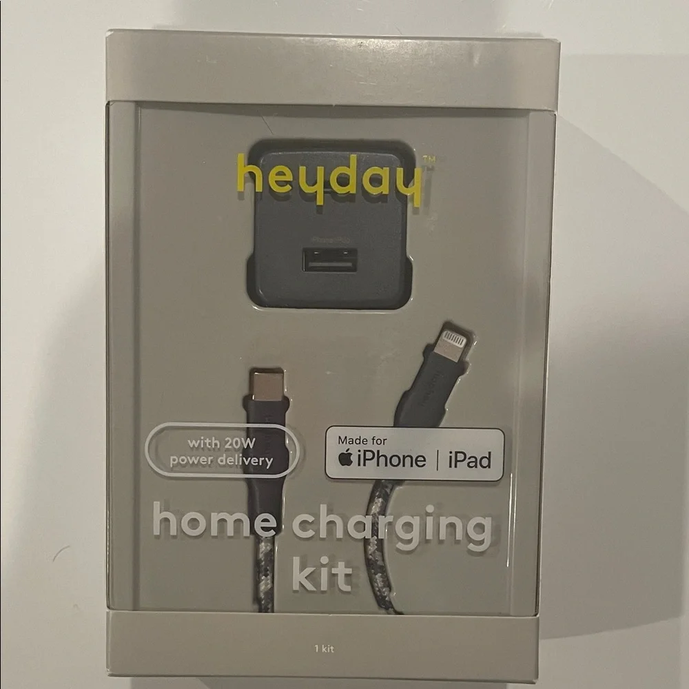 heyday USB Charging Kit Black Wall Charger Cable Travel Charging Set